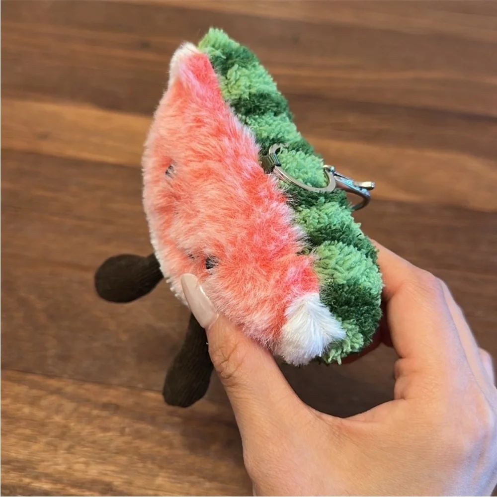 Watermelon Plush Keychain Cute Fruit Stuffed Bag Charm Soft Kawaii Gift